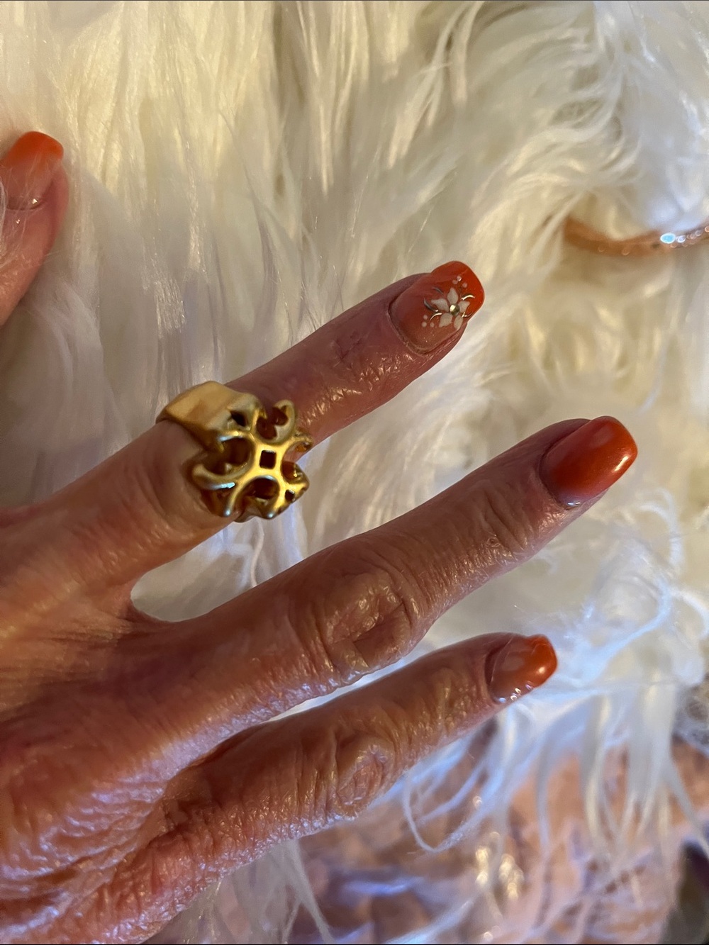 Gold Floral Openwork Statement Ring - Women's Fashion Jewelry